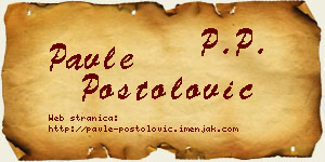 Pavle Postolović vizit kartica